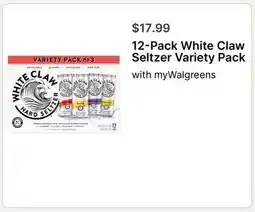 Walgreens 12-Pack White Claw Seltzer Variety Pack offer