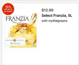 Walgreens Select Franzia offer