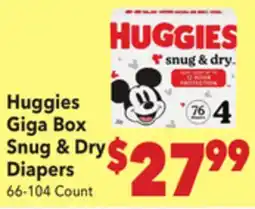 Vallarta Supermarkets Huggies Giga Box Snug & Dry Diapers offer
