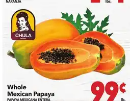 Vallarta Supermarkets Whole Mexican Papaya / PAPAYA MEXICANA ENTERA offer