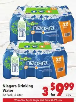 Vallarta Supermarkets Niagara Drinking Water offer