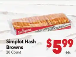 Vallarta Supermarkets Simplot Hash Browns offer