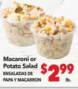 Vallarta Supermarkets Macaroni or Potato Salad/ENSALADAS DE PAPA Y MACARRON offer