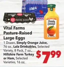 Vallarta Supermarkets Vital Farms Pasture-Raised Large Eggs offer