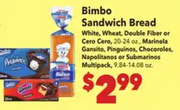Vallarta Supermarkets Bimbo Sandwich Bread offer