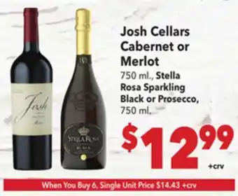 Vallarta Supermarkets Josh Cellars Cabernet or Merlot offer