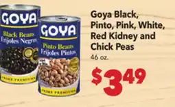 Vallarta Supermarkets Goya Black, Pinto, Pink, White, Red Kidney and Chick Peas offer