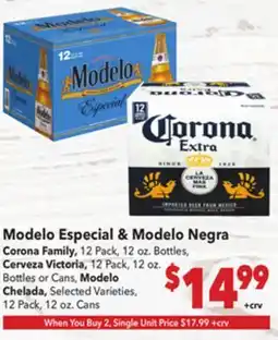 Vallarta Supermarkets Modelo Especial & Modelo Negra offer