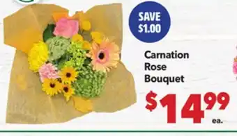 Vallarta Supermarkets Carnation Rose Bouquet offer