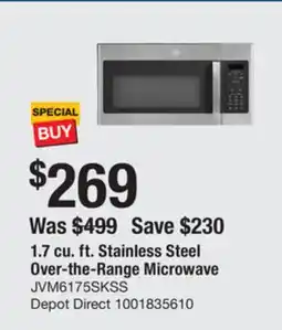The Home Depot GE 1.7 cu. ft. Stainless Steel Over-the-Range Microwave offer