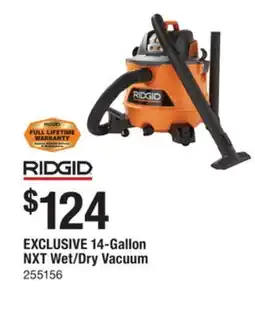 The Home Depot RIDGID 14-Gallon NXT Wet/Dry Vacuum offer