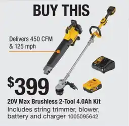 The Home Depot 20V Max Brushless 2-Tool 4.0Ah Kit offer