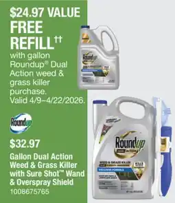 The Home Depot ROUNDUP Gallon Dual Action Weed & Grass Killer with Sure Shot Wand & Overspray Shield offer