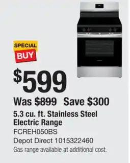 The Home Depot FRIGIDAIRE 5.3 cu. ft. Stainless Steel Electric Range offer