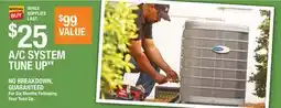 The Home Depot A/C SYSTEM TUNE UP offer