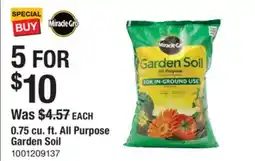 The Home Depot Miracle-Gro 0.75 cu. ft. All Purpose Garden Soil offer