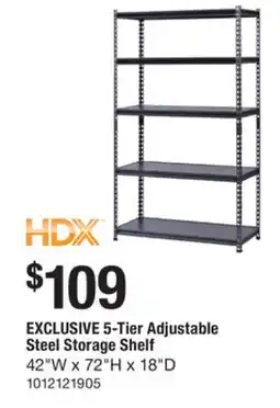 The Home Depot HDX 5-Tier Adjustable Steel Storage Shelf offer
