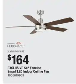 The Home Depot Hampton Bay 54 Fanelee Smart LED Indoor Ceiling Fan offer
