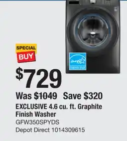 The Home Depot GE 4.6 cu. ft. Graphite Finish Washer offer