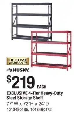 The Home Depot 4-Tier Heavy-Duty Steel Storage Shelf offer