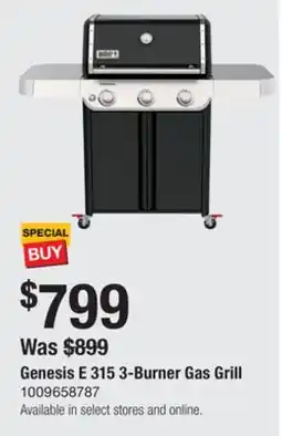 The Home Depot Weber Genesis E 315 3-Burner Gas Grill offer