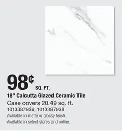 The Home Depot 18 Calcutta Glazed Ceramic Tile Case offer