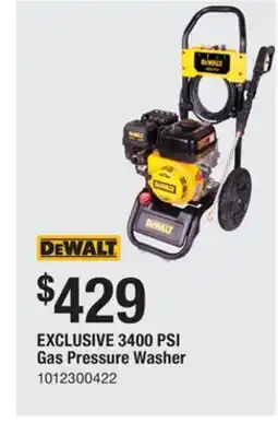 The Home Depot DEWALT 3400 PSI Gas Pressure Washer offer