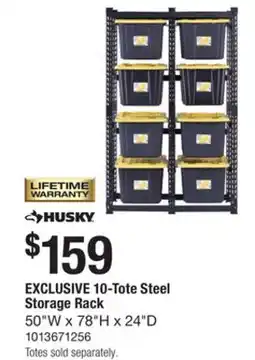 The Home Depot Husky 10-Tote Steel Storage Rack offer