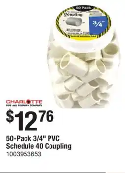 The Home Depot Charlotte 50-Pack 3/4 PVC Schedule 40 Coupling offer