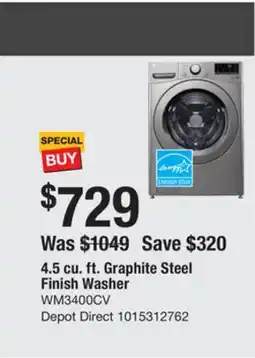 The Home Depot LG 4.5 cu. ft. Graphite Steel Finish Washer offer