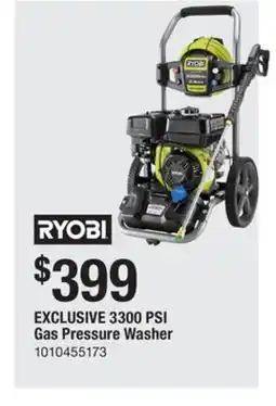 The Home Depot RYOBI 3300 PSI Gas Pressure Washer offer