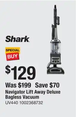 The Home Depot Shark Navigator Lift Away Deluxe Bagless Vacuum offer