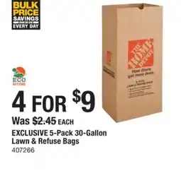 The Home Depot 5-Pack 30-Gallon Lawn & Refuse Bags offer