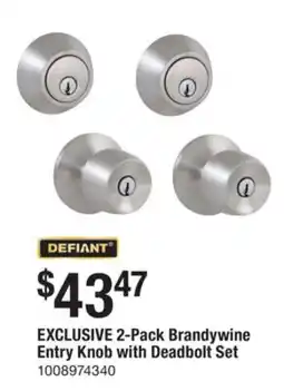 The Home Depot EXCLUSIVE 2-Pack Brandywine Entry Knob with Deadbolt Set offer
