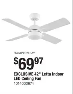 The Home Depot HAMPTON BAY 42 Letta Indoor LED Ceiling Fan offer