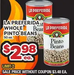 Torres Supermercado LA PREFERIDA WHOLE PINTO BEANS offer