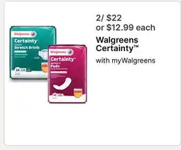 Walgreens Walgreens Certainty offer