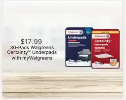 Walgreens 30-Pack Walgreens Certainty Underpads offer