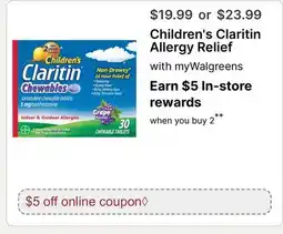 Walgreens Children's Claritin Allergy Relief offer