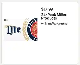 Walgreens 24-Pack Miller Products offer