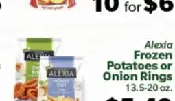 Living Fresh Market Alexia Frozen Potatoes or Onion Rings offer