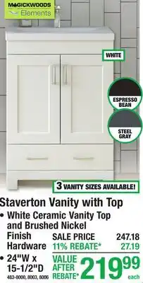 Menards Staverton Vanity with Top offer