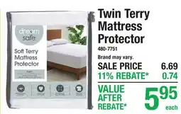 Menards Twin Terry Mattress Protector offer