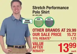 Menards Stretch Performance Polo Shirt offer