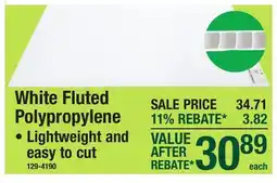 Menards White Fluted Polypropylene offer
