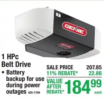 Menards 1 HPc Belt Drive offer