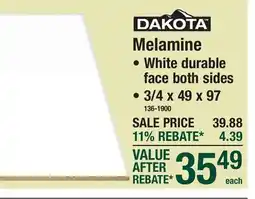 Menards Melamine offer