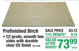 Menards Hardwood Plywood Prefinished Birch offer