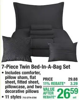 Menards 7-Piece Twin Bed-In-A-Bag Set offer