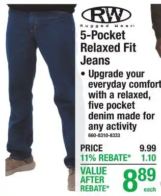 Menards 5-Pocket Relaxed Fit Jeans offer